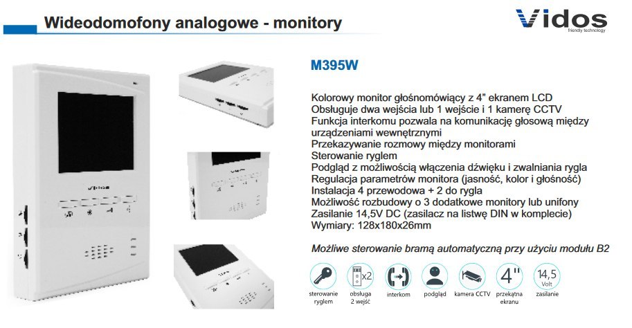 Zestaw jednorodzinny wideodomofonu Vidos. Skrzynka na listy z wideodomofonem. Monitor 7'' S551-SKP_M395W Zestaw jednorodzinny wideodomofonu Vidos. Skrzynka na listy z wideodomofonem. Monitor 7'' S551-SKP_M395W