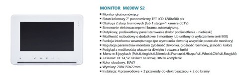 Zestaw Vidos S551-SKN Skrzynka na listy z wideodomofonem, Monitor 7'' wideodomofonu M690WS2