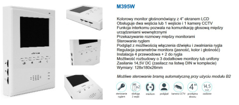 Zestaw jednorodzinny wideodomofonu VIDOS. Skrzynka na listy z wideodomofonem. Monitor 4.3'' S561D-SKP_M395W Zestaw jednorodzinny wideodomofonu VIDOS. Skrzynka na listy z wideodomofonem. Monitor 4.3'' S561D-SKP_M395W