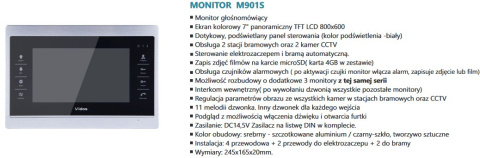 Zestaw jednorodzinny wideodomofonu VIDOS. Skrzynka na listy z wideodomofonem. Monitor 7'' S561D-SKP_M901SH Zestaw jednorodzinny wideodomofonu VIDOS. Skrzynka na listy z wideodomofonem. Monitor 7'' S561D-SKP_M901SH