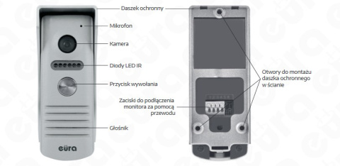 WIDEODOMOFON ''EURA'' VDP-40A3 ''FENIKS'' CZARNY ekran 7'', monitor z WiFi, otwieranie 2 wejść, aplikacja Eura Connect