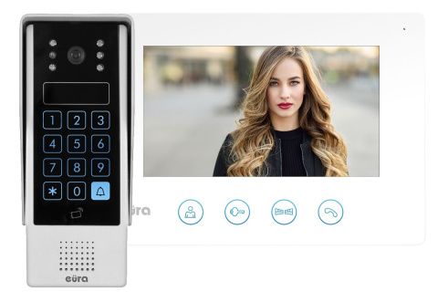 Zestaw Wideodomofonu WiFi Eura stacja bramowa z szyfratorem, monitor 7'' VDA-80A3_VDA-40A3