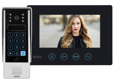 Zestaw Wideodomofonu WiFi Eura stacja bramowa z szyfratorem, monitor 7'' VDA-80A3_VDA-40A3