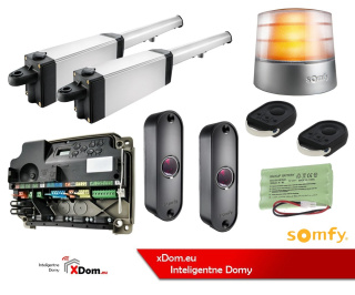 Somfy 1216310 Ixengo S 24V Comfort Pack (2 piloty 4-kanałowe Keygo, lampa z anteną, fotokomórki, akumulator)