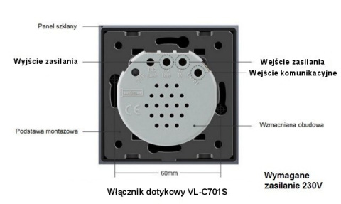 Włącznik dotykowy pojedynczy schodowo-krzyżowy LIVOLO VL-C701S | Biały