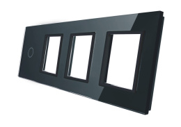 Poczwórny panel szklany LIVOLO 701GGG | Czarny