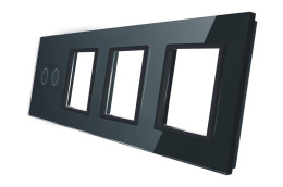 Poczwórny panel szklany LIVOLO 702GGG | Czarny