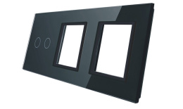 Potrójny panel szklany LIVOLO 702GG | Czarny