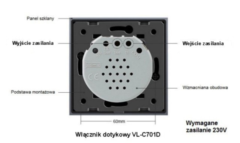 Ściemniacz dotykowy pojedynczy LIVOLO VL-C701D | Biały