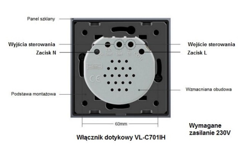 Włącznik dotykowy pojedynczy impulsowy LIVOLO - VL-C701IH | Szampański