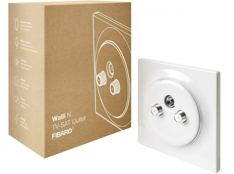 Fibaro Podwójne gniazdo Walli N TV-SAT Outlet