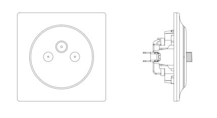 Fibaro Podwójne gniazdo Walli N TV-SAT Outlet