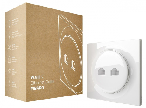 Fibaro Podwójne gniazdo ethernet Walli N Ethernet Outlet