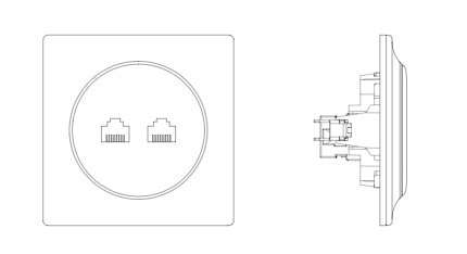 Fibaro Podwójne gniazdo ethernet Walli N Ethernet Outlet