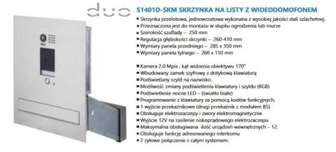 Skrzynka na listy z wideodomofonem VIDOS S1401D-SKM