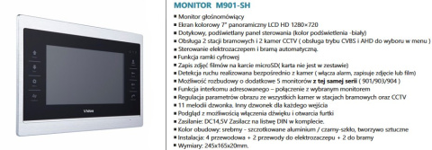 Zestaw jednorodzinny wideodomofonu. Skrzynka na listy z wideodomofonem. Monitor 7'' S551-SKP_M901SH Zestaw jednorodzinny wideodomofonu. Skrzynka na listy z wideodomofonem. Monitor 7'' S551-SKP_M901SH