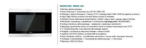 Zestaw jednorodzinny wideodomofonu. Skrzynka na listy z wideodomofonem. Monitor 7'' S551-SKP_M903SH Zestaw jednorodzinny wideodomofonu. Skrzynka na listy z wideodomofonem. Monitor 7'' S551-SKP_M903SH