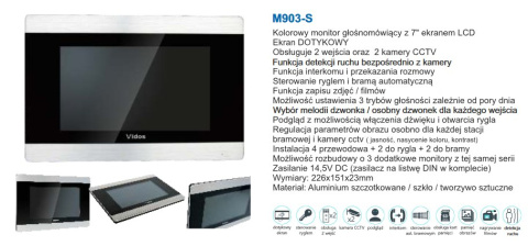 Zestaw jednorodzinny wideodomofonu. Skrzynka na listy z wideodomofonem. Monitor 7'' S551-SKP_M903SH Zestaw jednorodzinny wideodomofonu. Skrzynka na listy z wideodomofonem. Monitor 7'' S551-SKP_M903SH