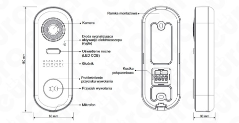 Zestaw wideodomofonu cyfrowego monitor 4.3'' EURA VDA-70A5_VDA32A5