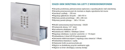 Vidos S562D-SKM Skrzynka na listy z wideodomofonem