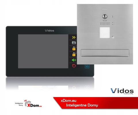 Zestaw wideodomofonu Vidos S1201A-SKM_M1021B Skrzynka na listy z wideodomofonem Monitor czarny 7'' Zestaw wideodomofonu Vidos S1201A-SKM_M1021B Skrzynka na listy z wideodomofonem Monitor czarny 7''