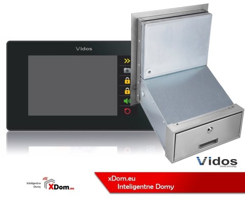 Zestaw wideodomofonu Vidos S1201A-SKM_M1021B Skrzynka na listy z wideodomofonem Monitor czarny 7'' Zestaw wideodomofonu Vidos S1201A-SKM_M1021B Skrzynka na listy z wideodomofonem Monitor czarny 7''