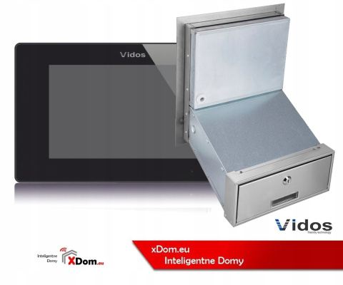 Zestaw wideodomofonu Vidos S1201A-SKM_M1021B Skrzynka na listy z wideodomofonem Monitor czarny 7'' Zestaw wideodomofonu Vidos S1201A-SKM_M1021B Skrzynka na listy z wideodomofonem Monitor czarny 7''