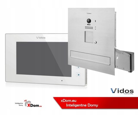 Zestaw wideodomofonu Vidos S1201A-SKM_M1021W Skrzynka na listy z wideodomofonem Monitor biały 7'' Zestaw wideodomofonu Vidos S1201A-SKM_M1021W Skrzynka na listy z wideodomofonem Monitor biały 7''