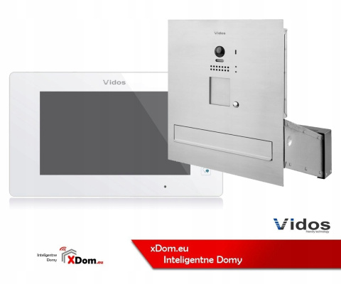 Zestaw wideodomofonu Vidos S1201A-SKM_M1021W Skrzynka na listy z wideodomofonem Monitor biały 7'' Zestaw wideodomofonu Vidos S1201A-SKM_M1021W Skrzynka na listy z wideodomofonem Monitor biały 7''