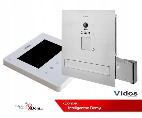 Zestaw wideodomofonu Vidos S1201A-SKM_M1022W Skrzynka na listy z wideodomofonem Monitor biały 4,3'' Zestaw wideodomofonu Vidos S1201A-SKM_M1022W Skrzynka na listy z wideodomofonem Monitor biały 4,3''