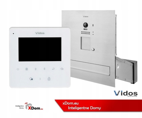Zestaw wideodomofonu Vidos S1201A-SKM_M1022W Skrzynka na listy z wideodomofonem Monitor biały 4,3'' Zestaw wideodomofonu Vidos S1201A-SKM_M1022W Skrzynka na listy z wideodomofonem Monitor biały 4,3''