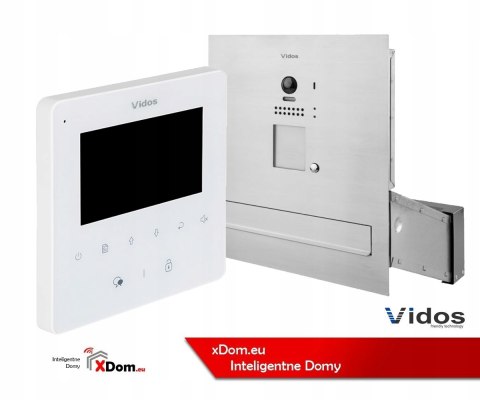 Zestaw wideodomofonu Vidos S1201A-SKM_M1022W Skrzynka na listy z wideodomofonem Monitor biały 4,3'' Zestaw wideodomofonu Vidos S1201A-SKM_M1022W Skrzynka na listy z wideodomofonem Monitor biały 4,3''