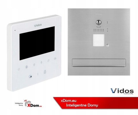 Zestaw wideodomofonu Vidos S1201A-SKM_M1022W Skrzynka na listy z wideodomofonem Monitor biały 4,3'' Zestaw wideodomofonu Vidos S1201A-SKM_M1022W Skrzynka na listy z wideodomofonem Monitor biały 4,3''