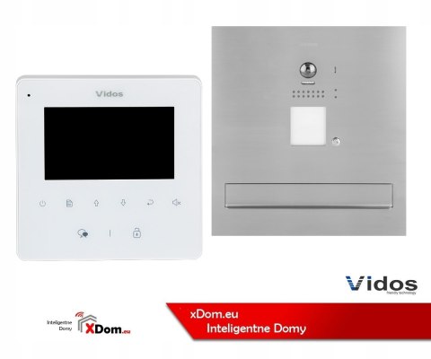 Zestaw wideodomofonu Vidos S1201A-SKM_M1022W Skrzynka na listy z wideodomofonem Monitor biały 4,3'' Zestaw wideodomofonu Vidos S1201A-SKM_M1022W Skrzynka na listy z wideodomofonem Monitor biały 4,3''