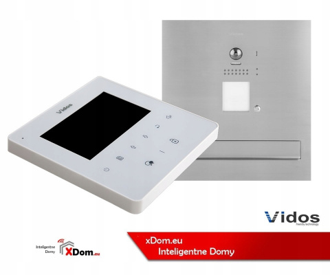 Zestaw wideodomofonu Vidos S1201A-SKM_M1022W Skrzynka na listy z wideodomofonem Monitor biały 4,3'' Zestaw wideodomofonu Vidos S1201A-SKM_M1022W Skrzynka na listy z wideodomofonem Monitor biały 4,3''