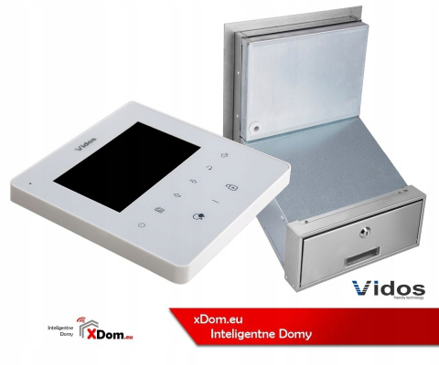 Zestaw wideodomofonu Vidos S1201A-SKM_M1022W Skrzynka na listy z wideodomofonem Monitor biały 4,3'' Zestaw wideodomofonu Vidos S1201A-SKM_M1022W Skrzynka na listy z wideodomofonem Monitor biały 4,3''
