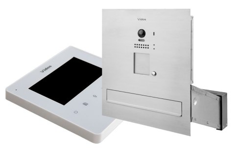 Zestaw wideodomofonu Vidos S1201A-SKM_M1022W Skrzynka na listy z wideodomofonem Monitor biały 4,3'' Zestaw wideodomofonu Vidos S1201A-SKM_M1022W Skrzynka na listy z wideodomofonem Monitor biały 4,3''
