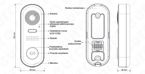 Zestaw wideodomofonu cyfrowego monitor 7'' EURA VDA-70A5_VDA49A5