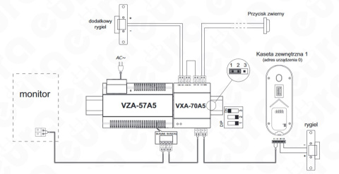 Zestaw wideodomofonu cyfrowego monitor 7'' EURA VDA-70A5_VDA49A5