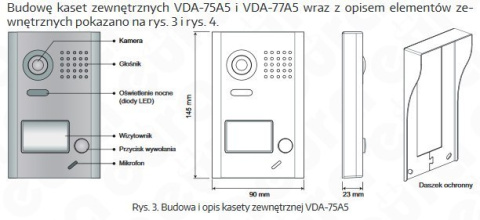 Zestaw wideodomofonu cyfrowego monitor 4.3'' EURA VDA-75A5_VDA32A5