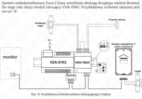 Zestaw wideodomofonu cyfrowego monitor 4.3'' EURA VDA-75A5_VDA32A5