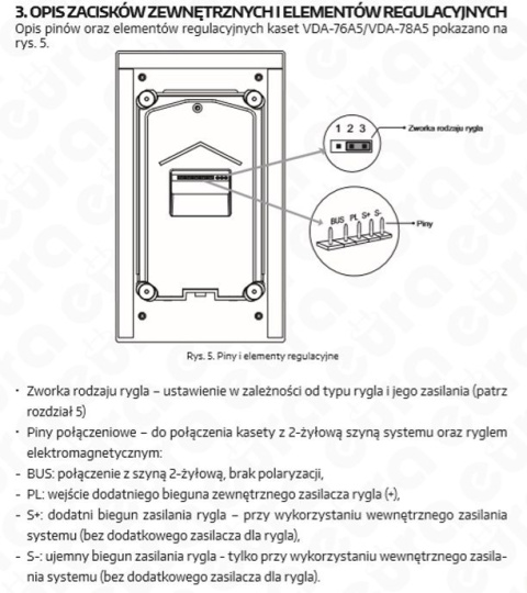 Zestaw wideodomofonu cyfrowego monitor 4.3'' EURA VDA-76A5_VDA32A5