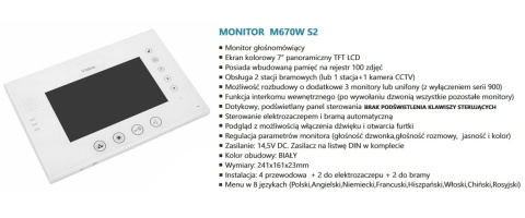 Zestaw wideodomofonu skrzynka na listy z szyfratorem S562D-SKM M670WS2