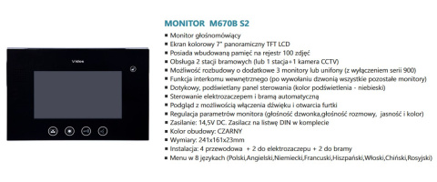 Zestaw wideodomofonu skrzynka na listy z szyfratorem S561D-SKM M670B Zestaw wideodomofonu skrzynka na listy z szyfratorem S561D-SKM M670B