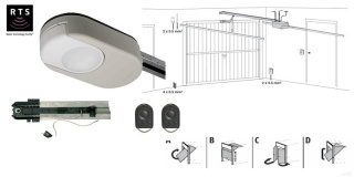 Somfy 1216269 Dexxo Pro 800 PB RTS (2 piloty Keygo) - Zestaw napędu do bram garażowych.