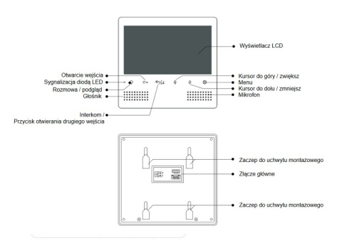 Monitor wideodomofonu cyfrowego Vidos DUO M1023B