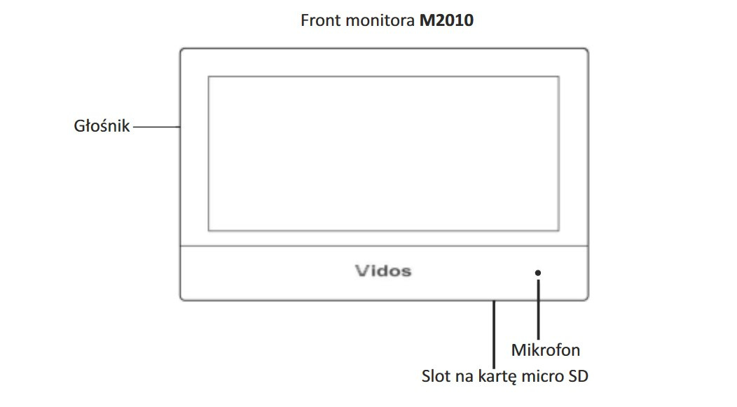 Zestaw natynkowy wideodomofonu IP Vidos czytnik RFID monitor 7'' Zestaw natynkowy wideodomofonu IP Vidos czytnik RFID monitor 7''