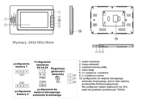 Zestaw wideodomofonu z czytnikiem RFID Vidos S601A-2 M320W