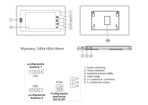 Zestaw wideodomofonu z czytnikiem RFID Vidos S601A-2 M323B