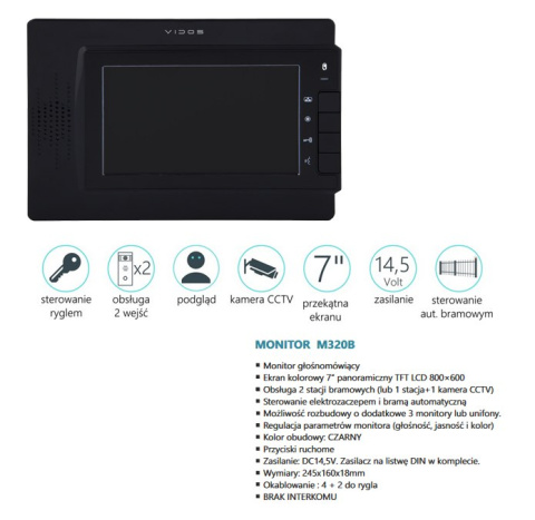 Zestaw wideodomofonu z czytnikiem RFID Vidos S601A-2 M320B